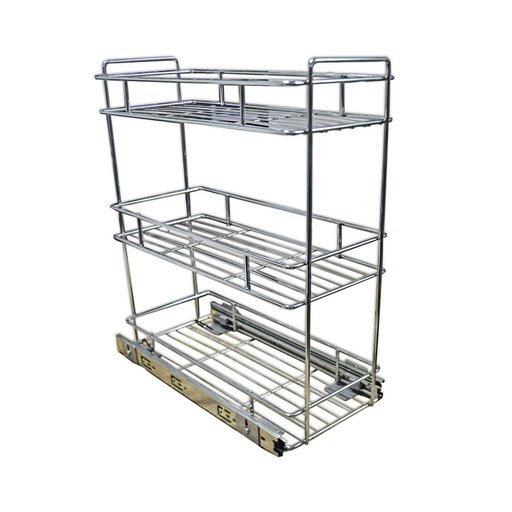 [FA.5038] CANASTO EXTRAIBLE 3 NIVELES TELESCOPICO CROMO 5038