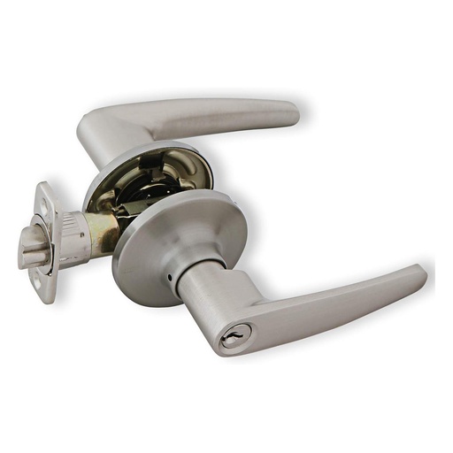 [BR.BRZ-1096] CERRADURA LEVER TIPO “C” LLAVE Y BOTON SATINADO