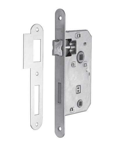 [MI.21HR05] CERRADURA PUERTA PLACA FRENTE REDONDO 190x20mm 21ZHR05 MILORD