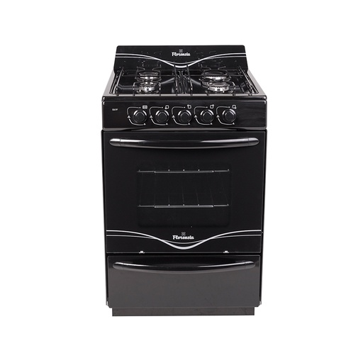 [MA.FLOR5517F-] COCINA ENZOLADO DURPOX NEGRA 4 HORNALLAS LINEA ECO