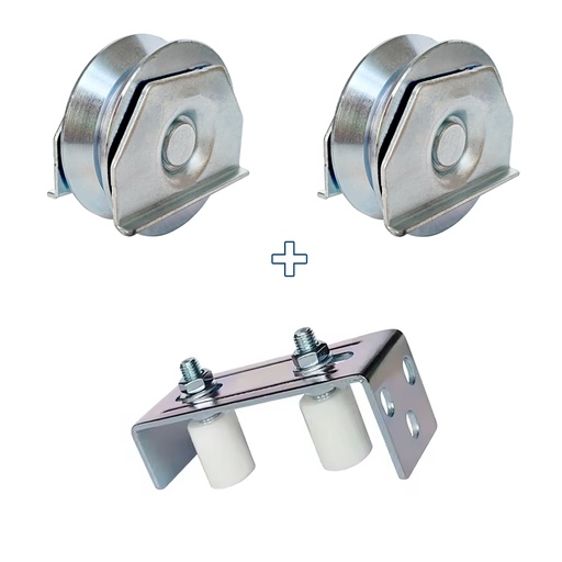 [ML.794] COMBO RUEDA PORTON 60mm C/SOP X2 + ESTABILIZADOR DANNOK