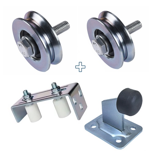 [ML.791] COMBO RUEDA PORTON 60mm X2 + ESTABILIZADOR + TOPE DANNOK