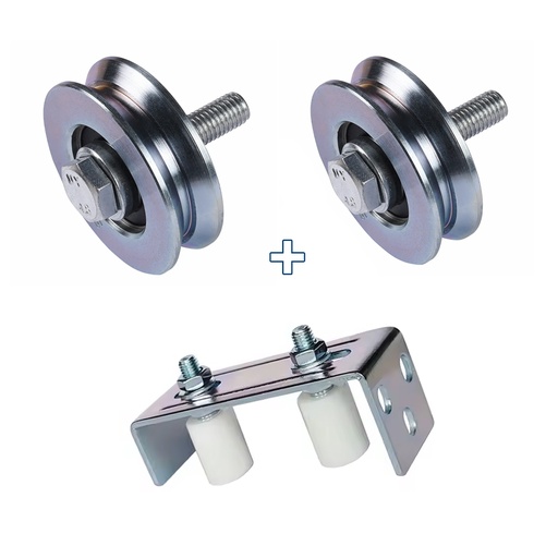 [ML.797] COMBO RUEDA PORTON 60mm X2 + ESTABILIZADOR DANNOK