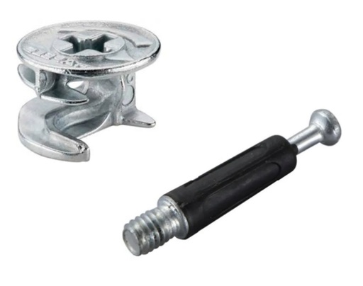 [ML.705] CONECTOR OCULTO PLACA 18mm CON PERNO DE ROSCA DIRECTA x2000u