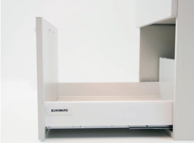 [ML.343] CORREDERA OCULTA 450mm C/LAT BLANCO C/SOP. 84MM