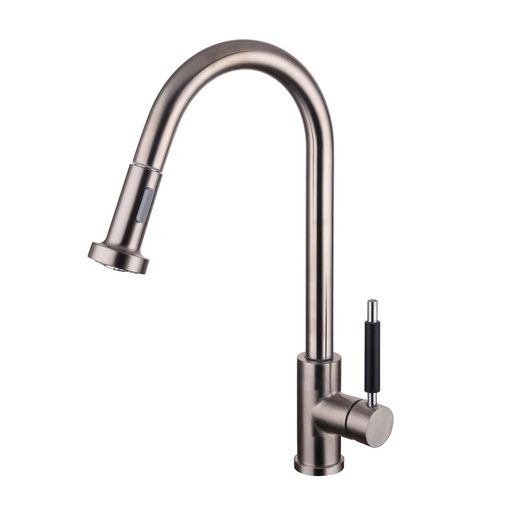 [PI.10300SS] GRIFERIA COCINA GOURMET MESADA ACERO INOXIDABLE CON ROCIADOR