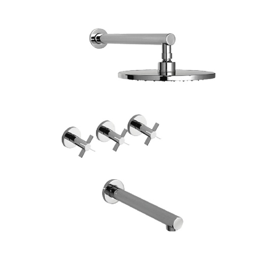 [PI.22406] GRIFERIA DUCHA EMBUTIR PIAZZA GUILITY CRUZ C/TRANSF. CERAMICO