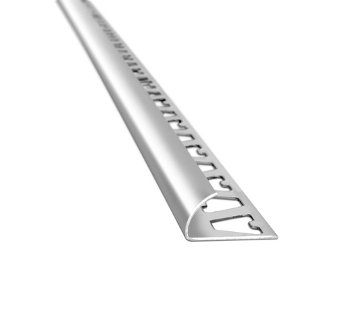 [AT.1381] GUARDACANTO ARCO 10mm x 2.5m ALUMINIO CROMO BRILLANTE
