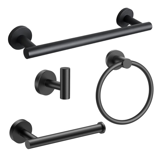[DK.OL-9895BM] KIT 4 PIEZAS PARA BAÑO NEGRO MATE DANNOK