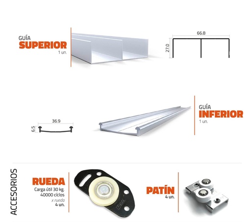 [GE.GE150] KIT DE PLACARD GE52-150 1.5mts