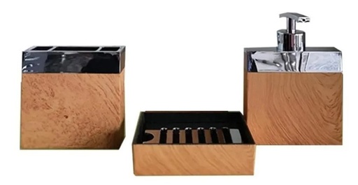 [DP.956433] KIT JABONERA, PORTA JABON Y CEPILLO DE
DIENTES MADERA