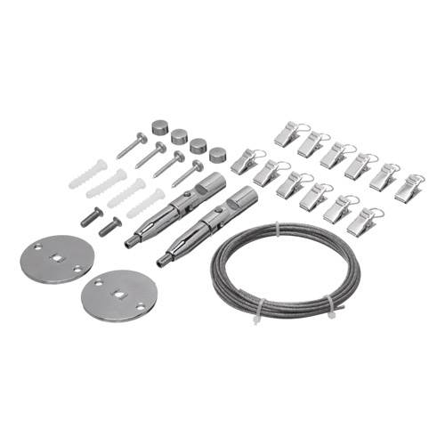 [BR.TA-003] KIT TENSOR ART. 3MTS CON ROS. CON 12 GANCHOS P/CORTINA