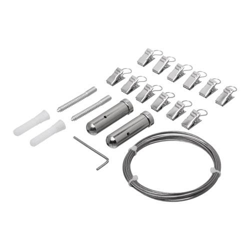 [BR.TA-001] KIT TENSOR FIJO 2,5MTS CON 12 GANCHOS PARA CORTINA