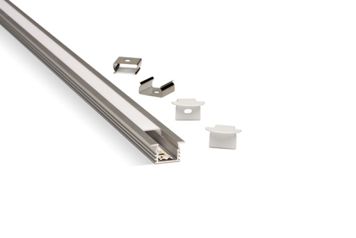 [AT.3945] LISTELLO LED EMBUTIBLE 2.50m ALUMINIO CROMO MATE