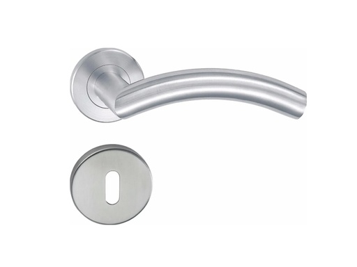 [BR.BRZ-1052] MANIJA CURVA ACERO INOXIDABLE D/B CON ROSETA Y BOC. 1xu.