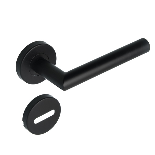 [BR.BRZ-1050-N] MANIJA RECTA ACERO INOXIDABLE NEGRA D/B CON ROSETA Y BOC. x1u.