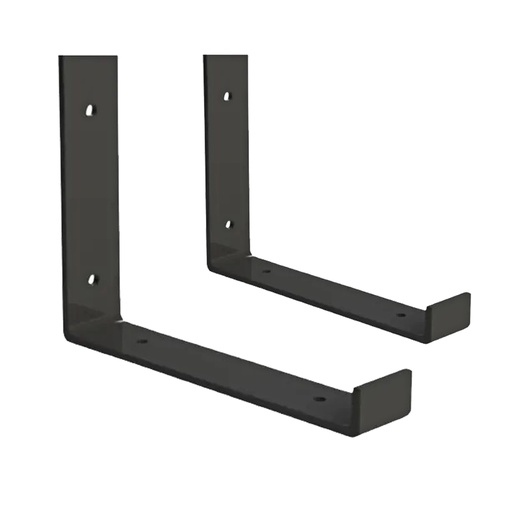 [ML.709] MENSULA J NEGRA P/ ESTANTE 150mm PACK X 2u.
