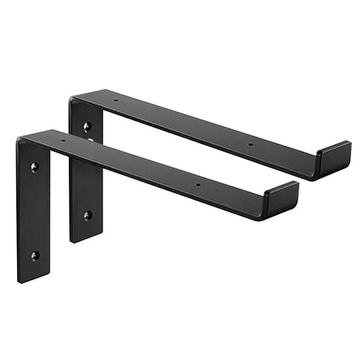 [ML.717] MENSULA L NEGRA P/ ESTANTE 250MM PACK X 2u.