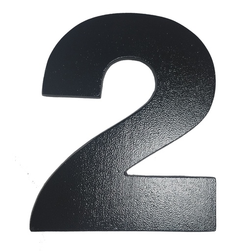 [AR.E14-2] NUMERO 2 NEGRO TEXTURADO  de 180 mm .x1u.