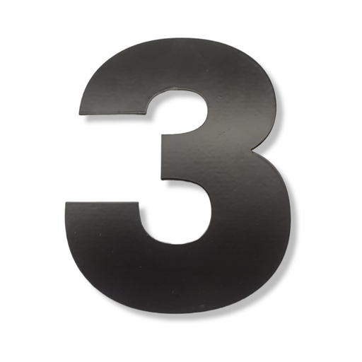 [RA.3,250N] NUMERO CLASICO 3 DE 250 mm NEGRO x1u.