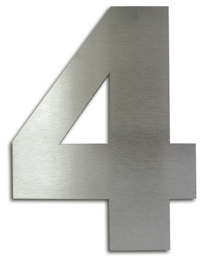[RA.4,250] NUMERO CLASICO 4 DE 250 MM ACERO INOXIDABLE