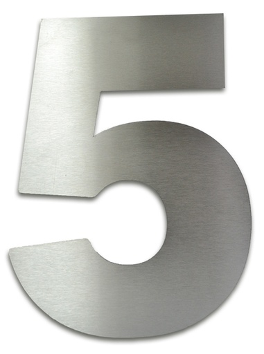 [RA.5,250] NUMERO CLASICO 5 DE 250 MM ACERO INOXIDABLE