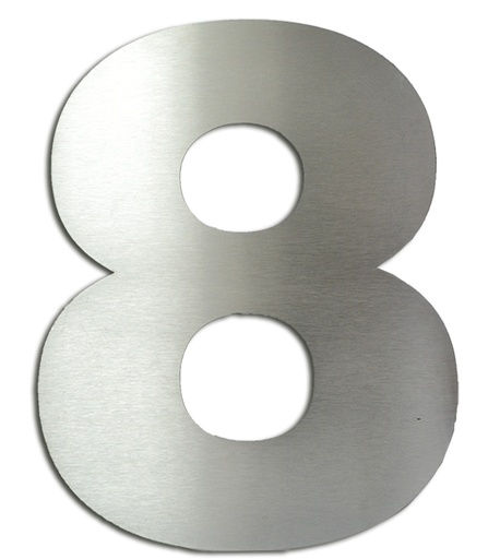 [RA.8,150] NUMERO CLASICO 8 DE 150 MM ACERO INOXIDABLE