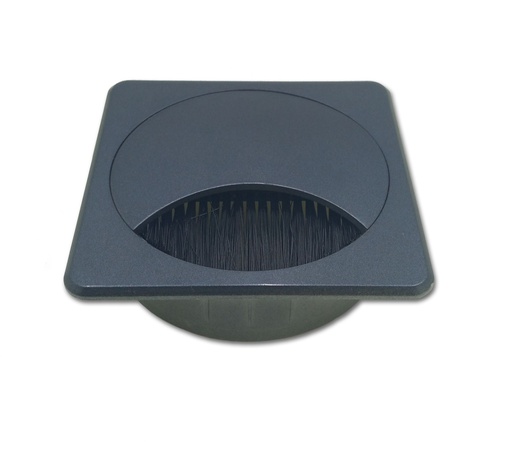 [EH.EHPCCR80N] PASACABLE CUADRADO CON CEPILLO 80Ø NEGRO