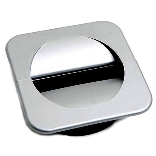 [ML.067] PASACABLE CUADRADO CON RANURA CENTRAL 80Ø GRIS PLATA BOLSA x50u