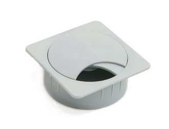 [ML.062] PASACABLE CUADRADO CON TAPA GIRATORIA 60Ø NEGRO BOLSA x50u