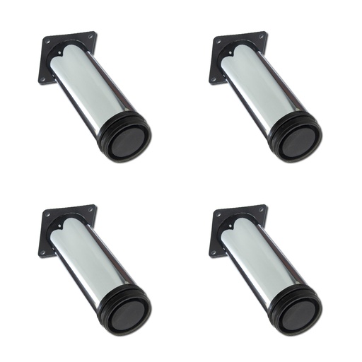 [ML.479] PATA CILINDRICA 10 CM REGULABLE CROMADA PACK X 4u.