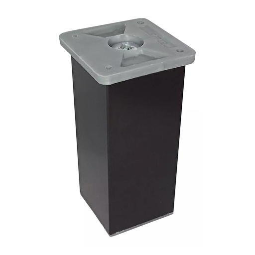 [RA.PC10N] PATA CUADRADA 100mm ALUMINIO NEGRA 40x40 REGULABLE