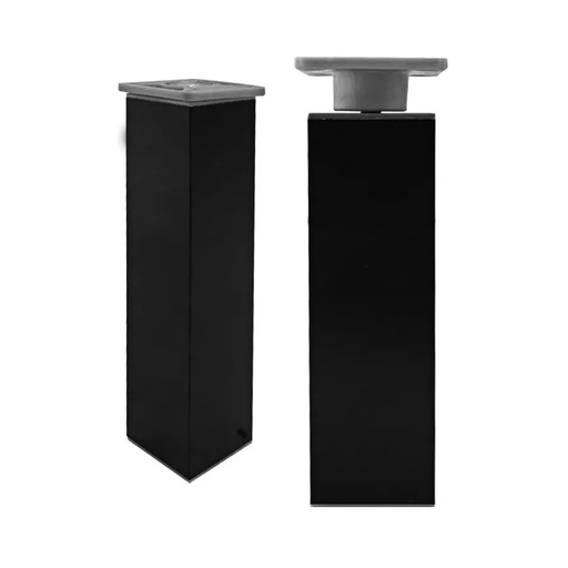[RA.PC15N] PATA CUADRADA 150mm ALUMINIO NEGRA 40x40 REGULABLE