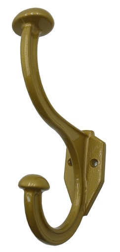 [AR.A49-DORADO] PERCHA RUSTICA GRANDE DOBLE PINTADA DORADO x1u.