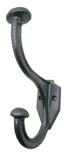 [AR.A49-PLATA] PERCHA RUSTICA GRANDE DOBLE PINTADA PLATA VIEJO x1u.