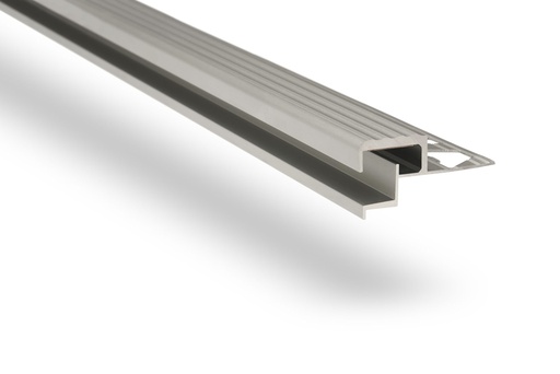 [AT.3955] PROTECTOR DE ESCALON GRADA LED 2.50m ALUMINIO CROMO MATE