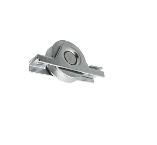 [BR.R1CY100/SE] RUEDA ACERO TRAFILADO “V” C/RULEMAN 100mm C/SOPORTE CHAPA