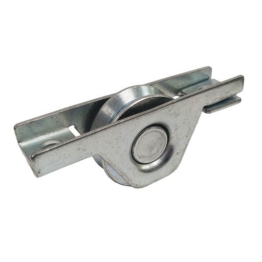 [BR.R1CY80/SE] RUEDA ACERO TRAFILADO “V” C/RULEMAN 80mm C/SOPORTE CHAPA