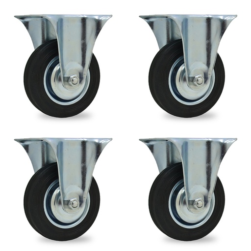 [ML.443] RUEDA CHAPA/GOMA FIJA. 75mm PACK X 4u.