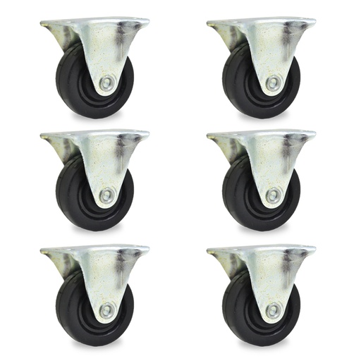 [ML.428] RUEDA GOMA FIJA. 50mm PACK X 6u.