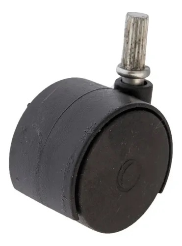 [HF.43/3] RUEDA NYLON DOBLE NEGRA 45mm PERNO MOLETEADO