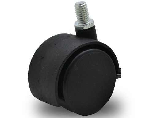 [HF.50/2] RUEDA NYLON DOBLE NEGRA 50mm 3/8"