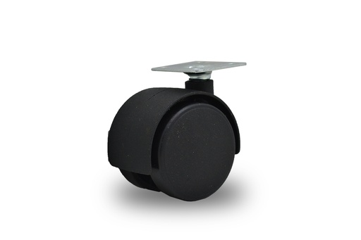 [HF.50] RUEDA NYLON DOBLE NEGRA 50mm BASE