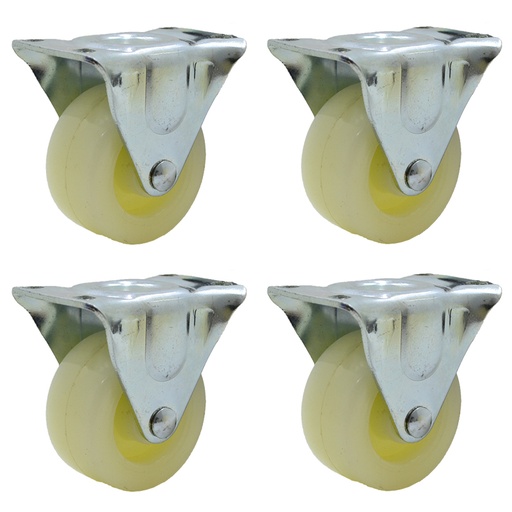 [ML.469] RUEDA NYLON FIJA. 75mm PACK X 4u.