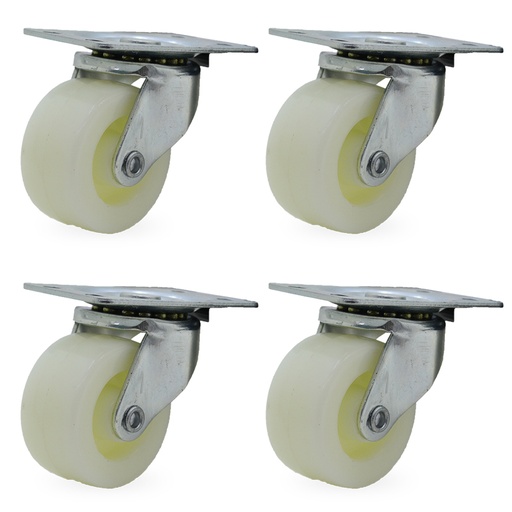 [ML.466] RUEDA NYLON GIRAT. 65mm PACK X 4u.