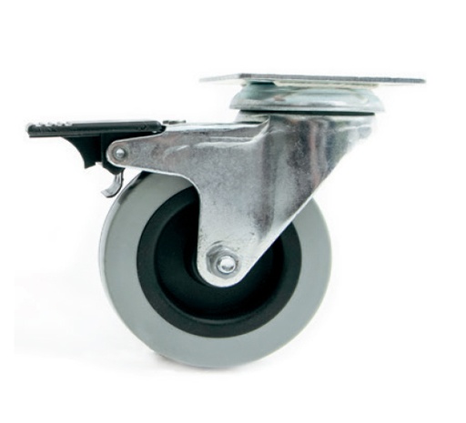 [EH.EHR375CBCF] RUEDA NYLON Y ACERO Ø75 CON CHAPA CON FRENO