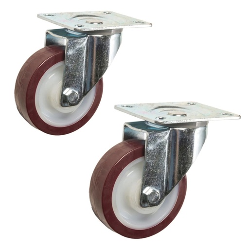 [ML.446] RUEDA NYLON/POLIURETANO GIRAT. 80mm PACK X 2u.