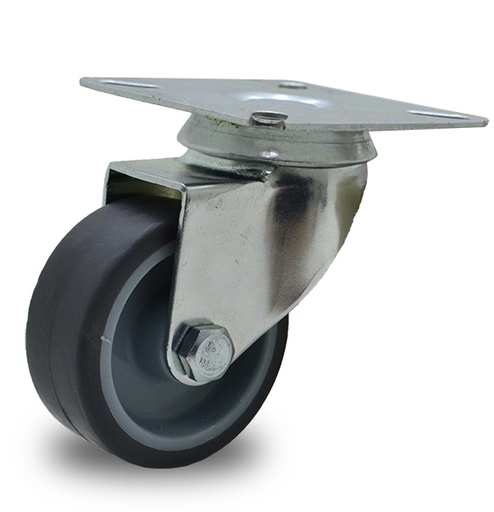 [HF.420] RUEDA PVC GRIS GIRAT. 50mm