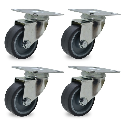 [ML.455] RUEDA PVC GRIS GIRAT. 75mm PACK X 4u.