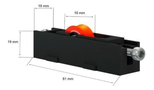 [RM.Y28] RUEDA SIMPLE CAJA PLASTICA - LINEA MODENA 45 x1u.